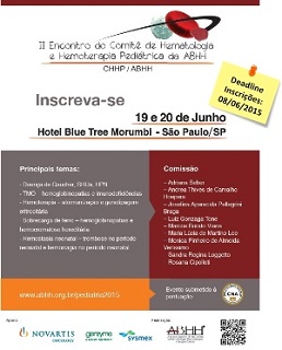 Programação do Encontro de Hematologia e Hemoterapia Pediátrica